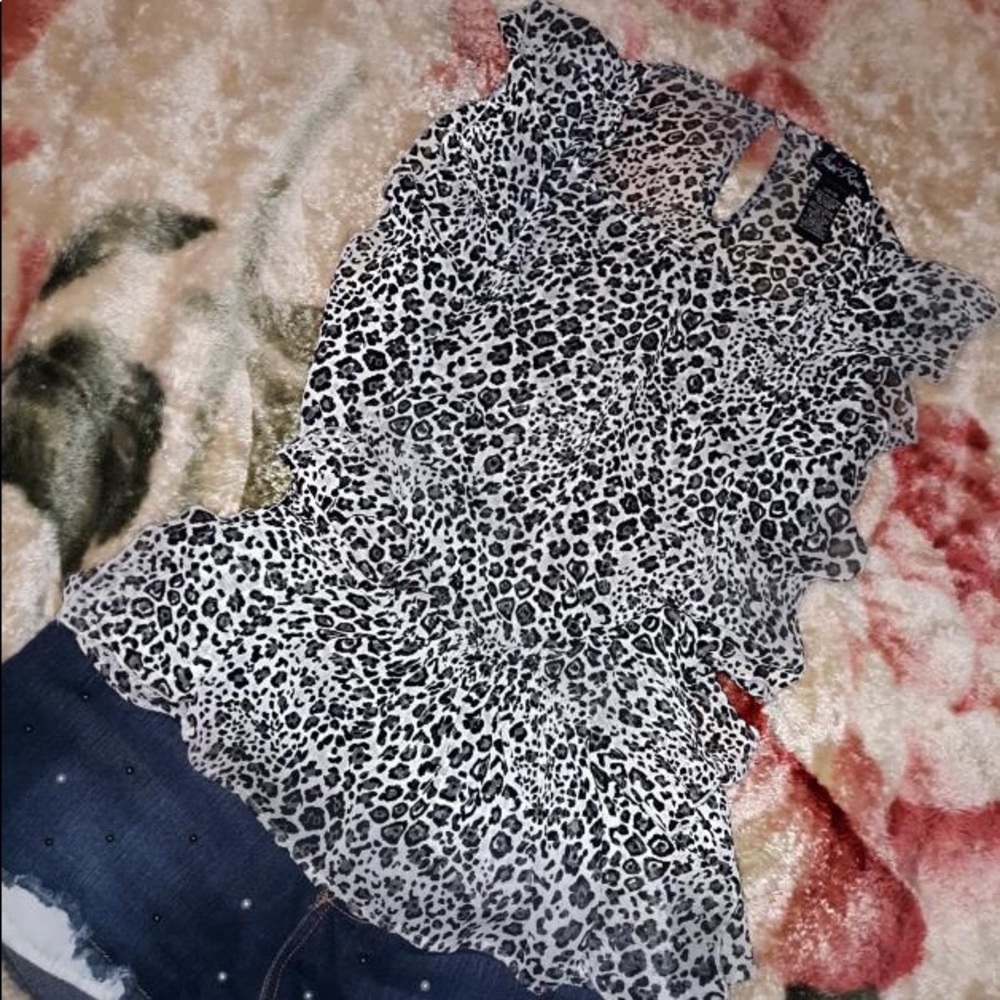 Sheer cheetah print top